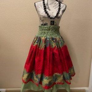 VINTAGE MULTI-COLOR REVERSIBLE PA'U HULA SKIRT